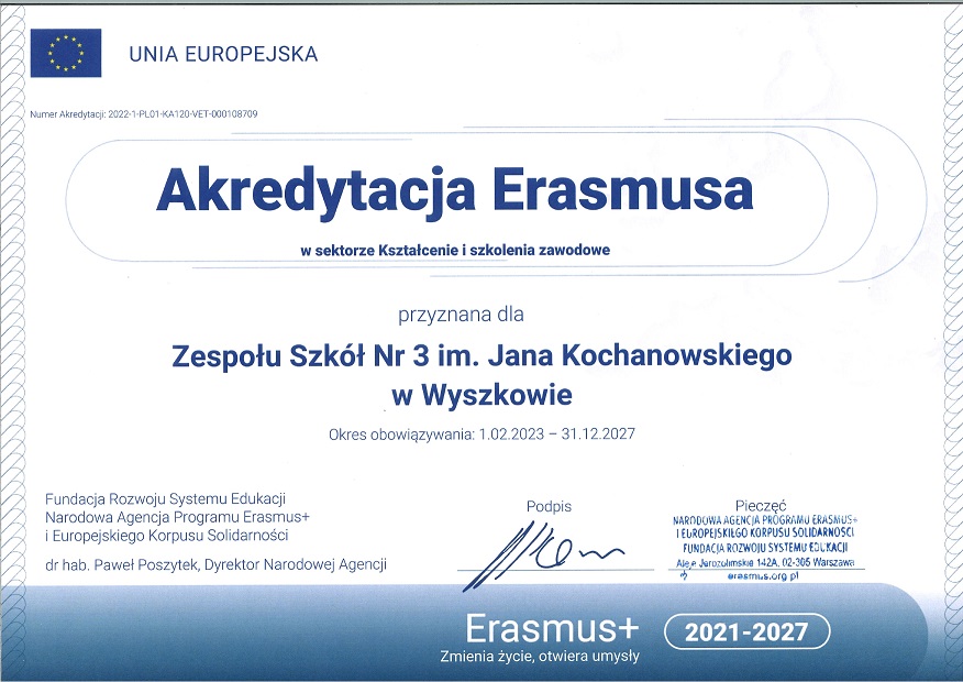 Akredytacja Erasmus+ Kształcenie i Szkolenia Zawodowe